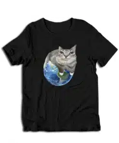 Cat Sitting On Earth Meme T-Shirt