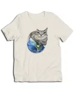 Cat Sitting On Earth Meme T-Shirt