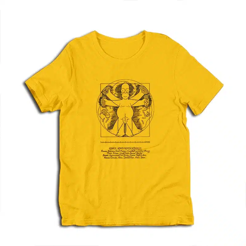 Homer Simpson Vitruvian Man T-Shirt