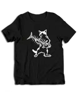 Cat Playing Fish Bone Guitar T-Shirt