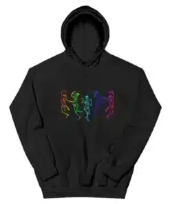 Dancing Skeletons Rainbow Vintage Hoodie
