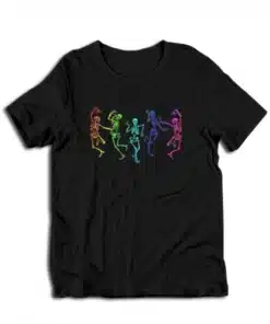 Dancing Skeletons Rainbow Vintage T-Shirt