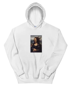 Funny Mona Lisa Wind In Hair Hoodie