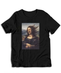 Funny Mona Lisa Wind In Hair T-Shirt