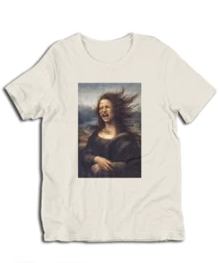 Funny Mona Lisa Wind In Hair T-Shirt