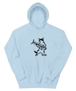 Cat Playing Fish Bone Guitar Hoodie