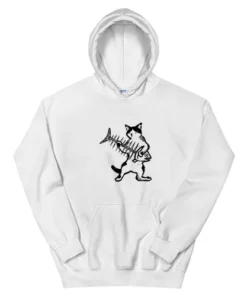 Cat Playing Fish Bone Guitar Hoodie