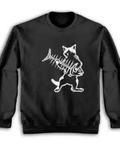 Cat Playing Fish Bone Guitar Sweatshirt