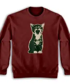 Iconic Yawning Cat Vintage Kitten Sweatshirt