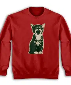 Iconic Yawning Cat Vintage Kitten Sweatshirt