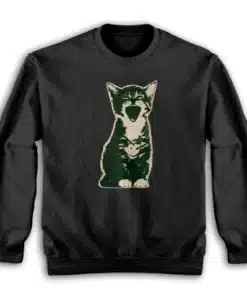Iconic Yawning Cat Vintage Kitten Sweatshirt