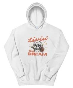 Livin' The Dream Vintage Distressed Skull Hoodie