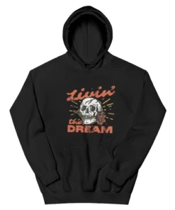 Livin' The Dream Vintage Distressed Skull Hoodie