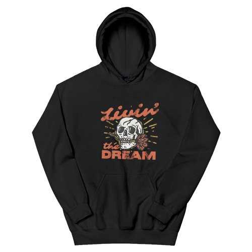 Livin' The Dream Vintage Distressed Skull Hoodie