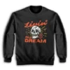 Livin' The Dream Vintage Distressed Skull Sweatshirt