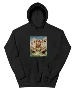 Cat Riding Sharks Hoodie