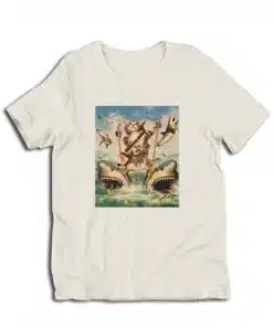 Cat Riding Sharks T-Shirt